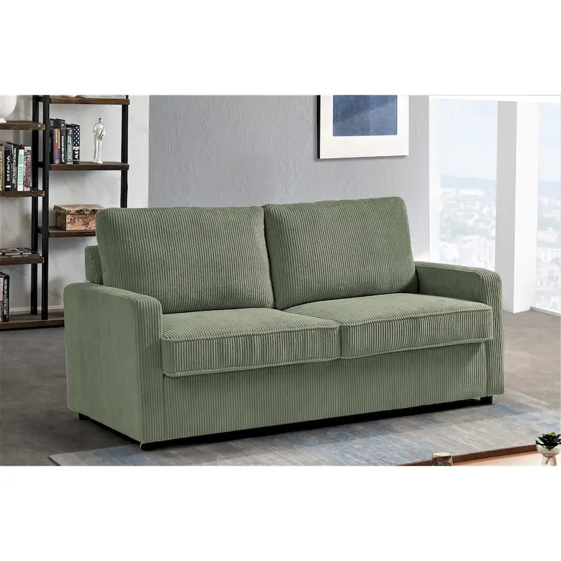 Manchester 70-Inch Square Arm Sofa Bed in Polyester Corduroy