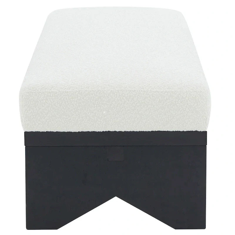 SAFAVIEH Couture Boris Mid-Century Modern Bench - Dimensions: 62.4" W x 19.7" D x 16.5" H