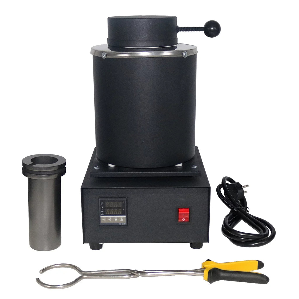 2025 2KG Gold Melting Furnace,1400W 2000F Digital Electric Melting Furnace with Graphite Crucible for Melt Scrap, Silver, Gold, Copper, Aluminum 110V Refining Casting