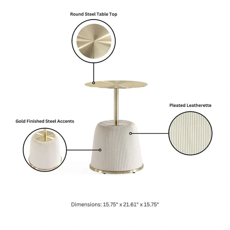 Manhattan Comfort Contemporary Anderson 2.0 Upholstered 3-Piece Table Collection