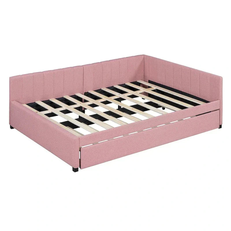 Merax Upholstered Full-Size Daybed with Trundle Feature