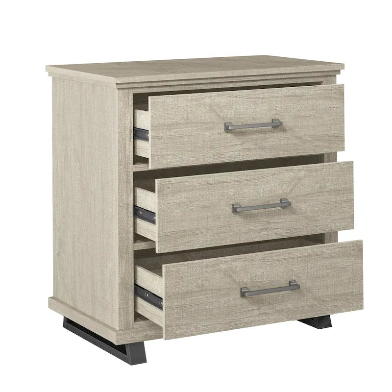 Farmhouse 4-Piece Bedroom Set - 2 Nightstand, 1 Chest and 1 Dresser