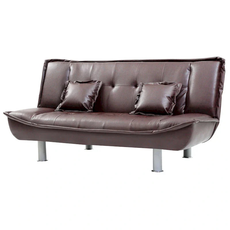 Lionel Faux Leather Convertible Sofa