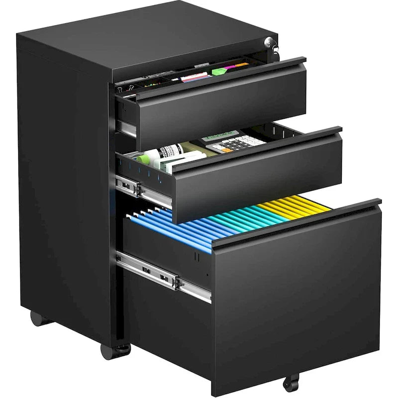 Metal Locking File Cabinet with 3 Drawers for Home Office