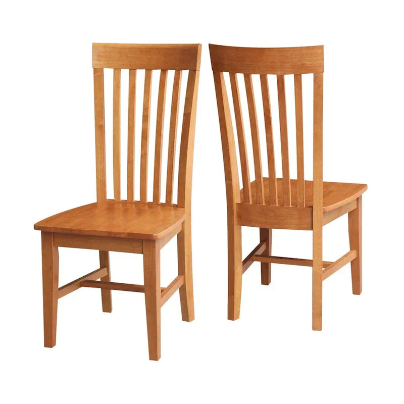 Set of 2 Cosmo Tall Mission Chairs in Solid Wood by International Concepts
