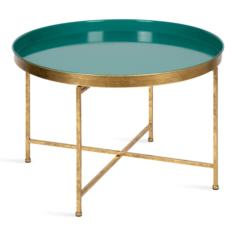 Kate and Laurel Celia 28.25-Inch Round Metal Coffee Table
