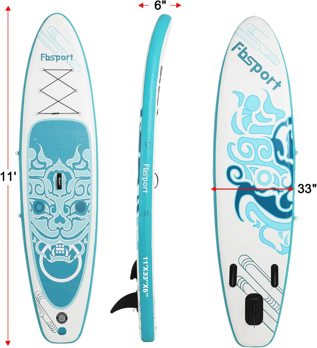 Premium Stand Up Paddle Board Yoga Board with Durable SUP Accessories & Carry Bag | Wide Stance Surf Control Non-Slip Deck Leash Paddle and Pump for Youth & Adult