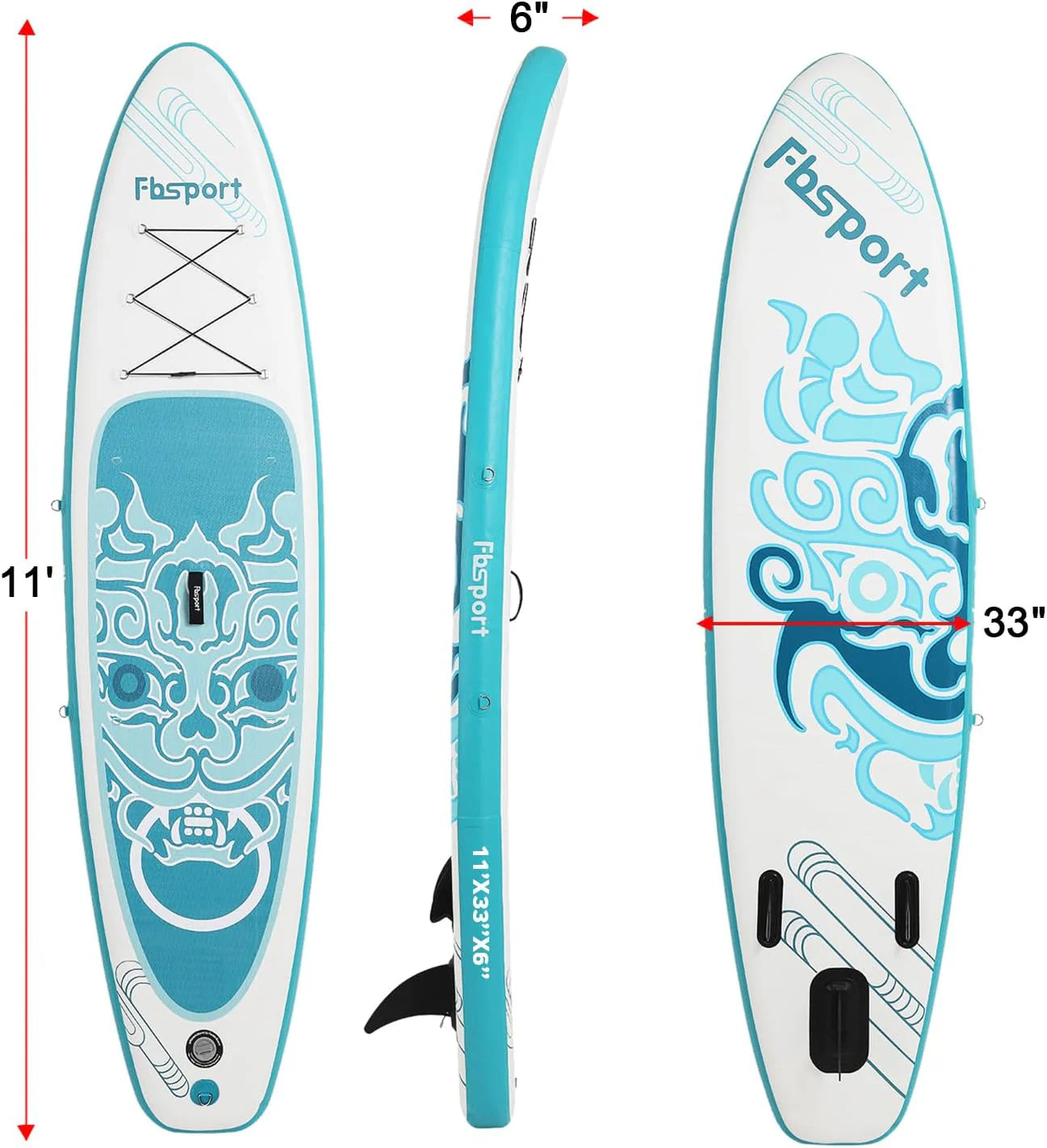 Premium Stand Up Paddle Board Yoga Board with Durable SUP Accessories & Carry Bag | Wide Stance Surf Control Non-Slip Deck Leash Paddle and Pump for Youth & Adult