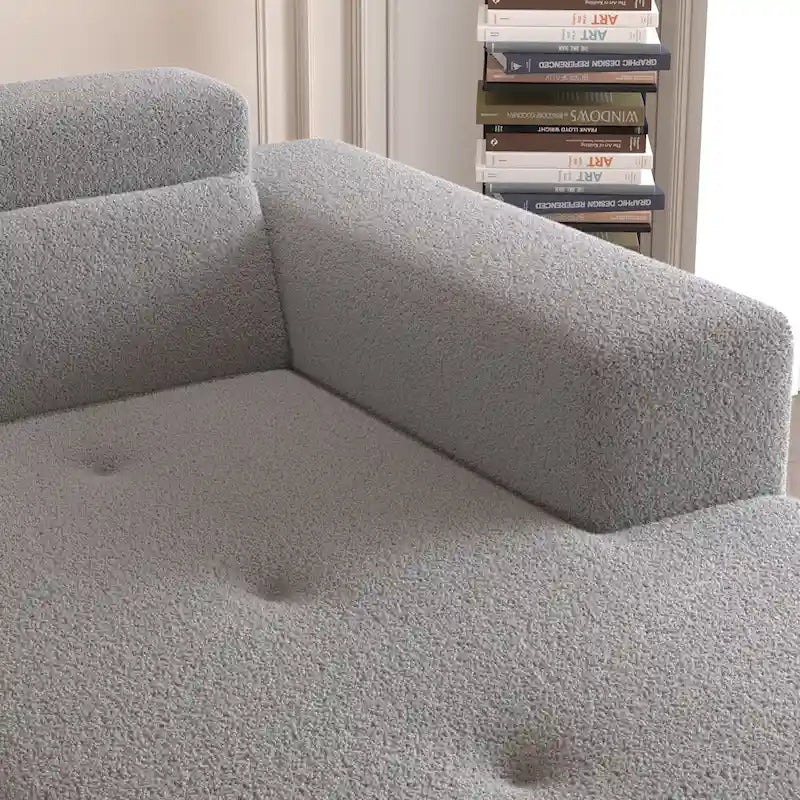 L Shaped Sectional Sofa with Upholstered Cushions and Modular Design