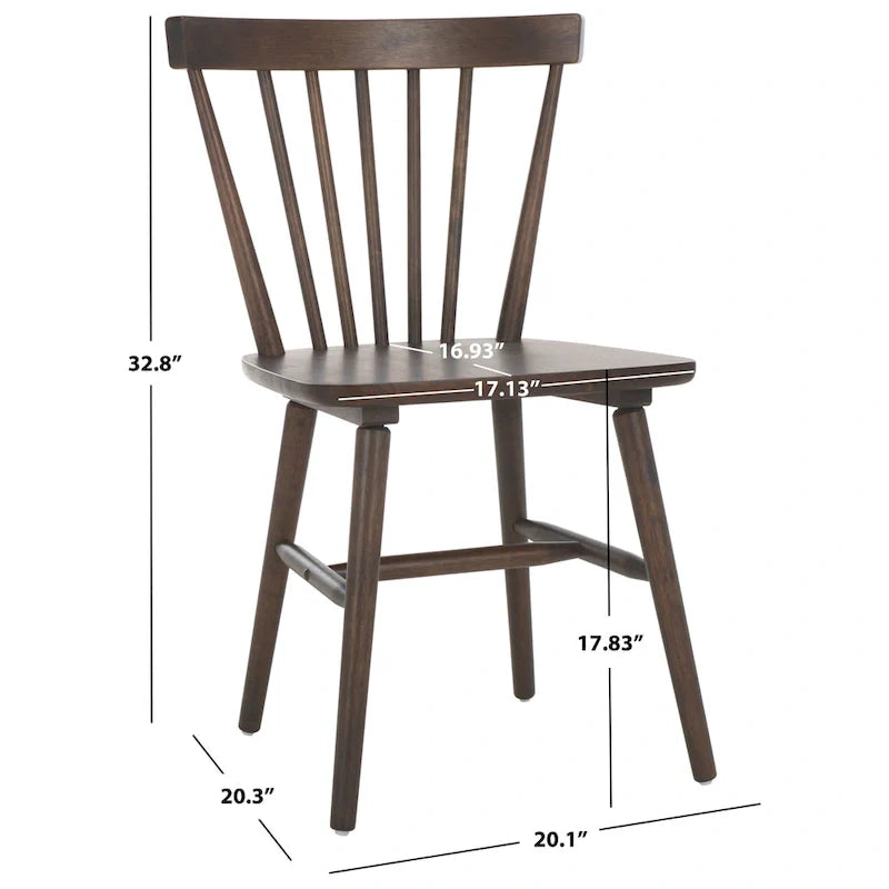 SAFAVIEH Signa Spindle Farmhouse Dining Chair Set (2 Chairs) - Dimensions: 20" W x 20" D x 33" H