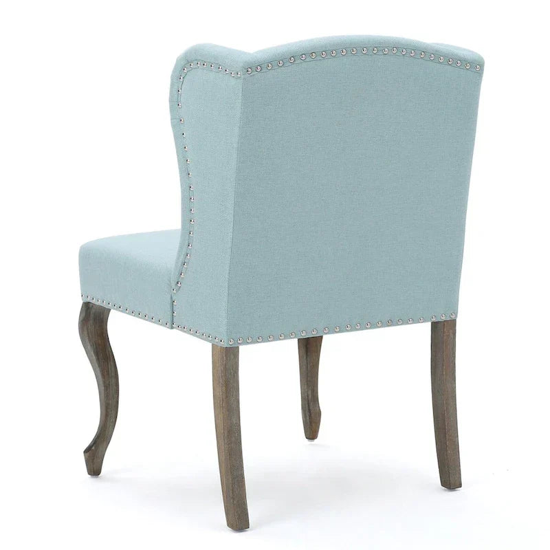 Set of 2 Niclas Wingback Studded Fabric Accent Chairs by Christopher Knight Home