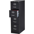 STAPLES 4-Drawer File Cabinet, Lockable, Black, 25"D x 15"W