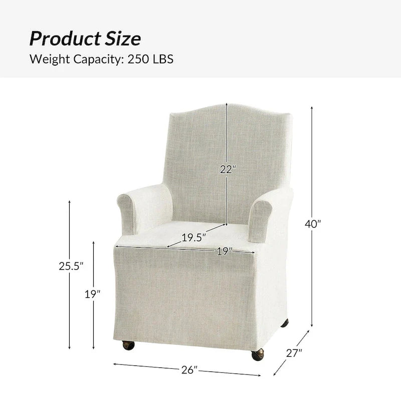 Set of 2 Alethea Upholstered Dining Chairs with Slipcovers and Solid Wood Legs by HULALA HOME