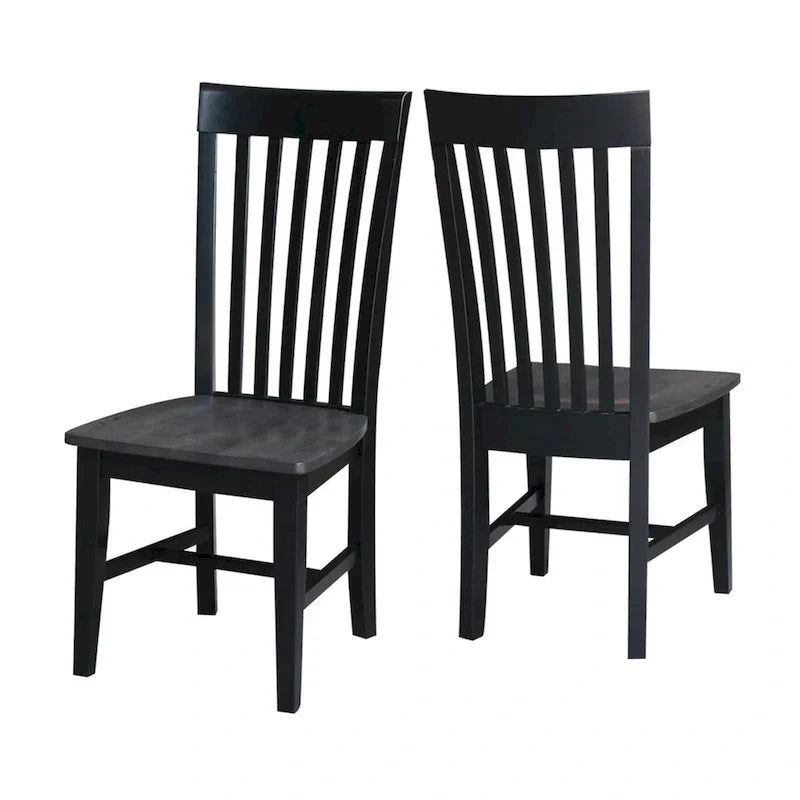 Set of 2 Cosmo Tall Mission Chairs in Solid Wood by International Concepts