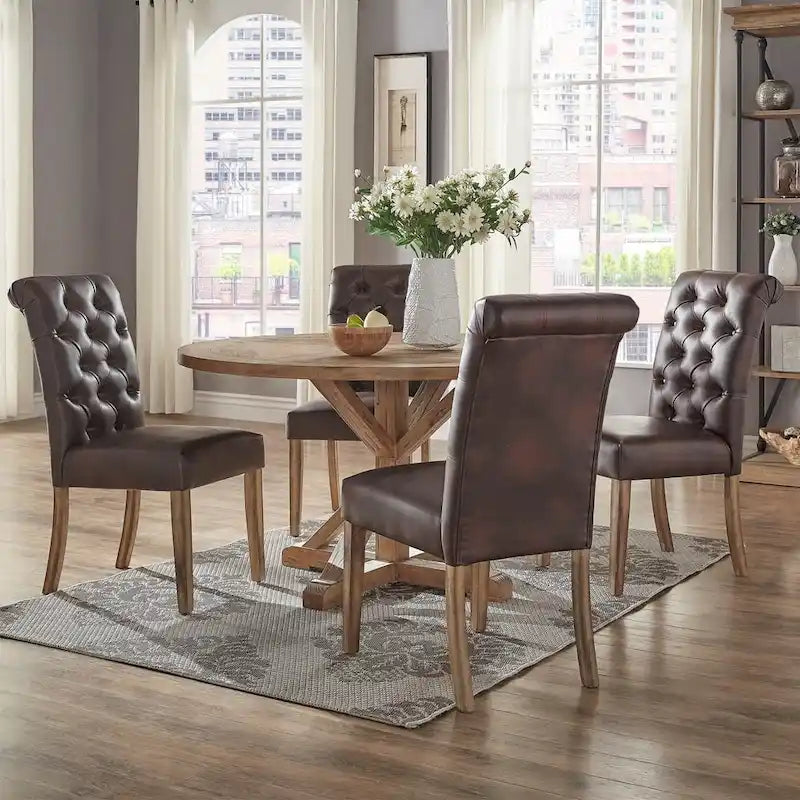 iNSPIRE Q Artisan Benchwright X-Base 48-Inch Round Dining Set