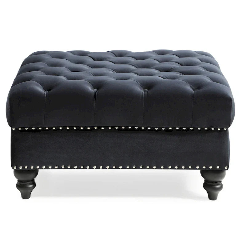 Luxurious Nola Velvet Tufted Extra-Large Ottoman