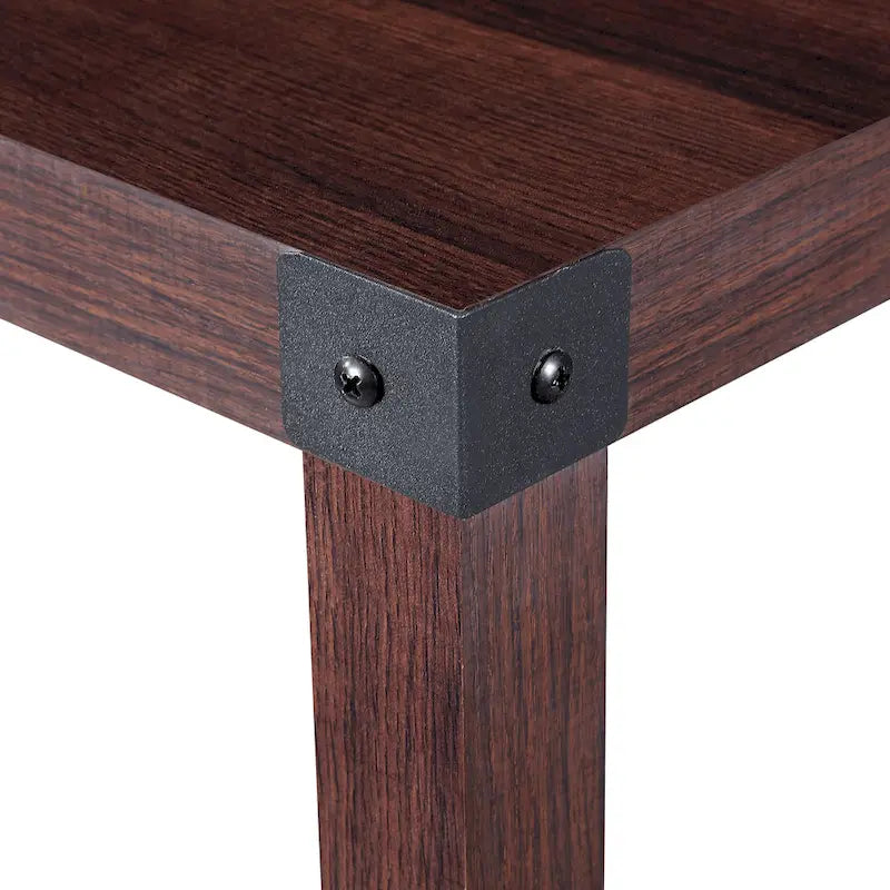 Ledel Rustic Farmhouse Accent End Table with Storage Shelf