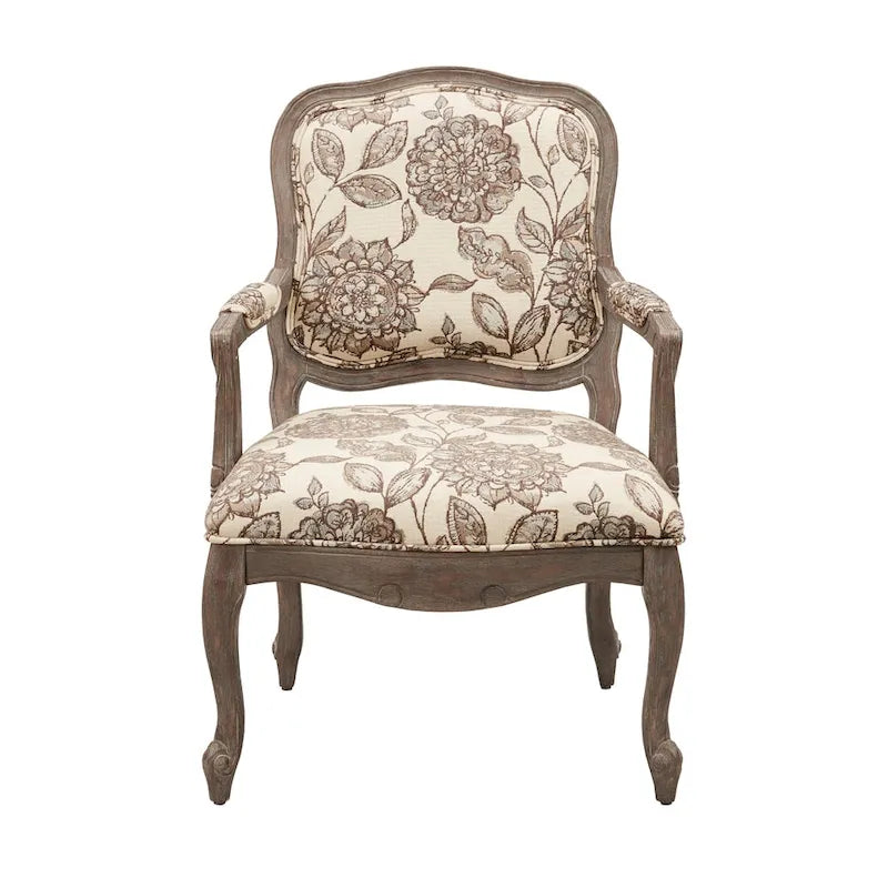 Madison Park Charlotte Camel Back Chair with Exposed Wood Frame