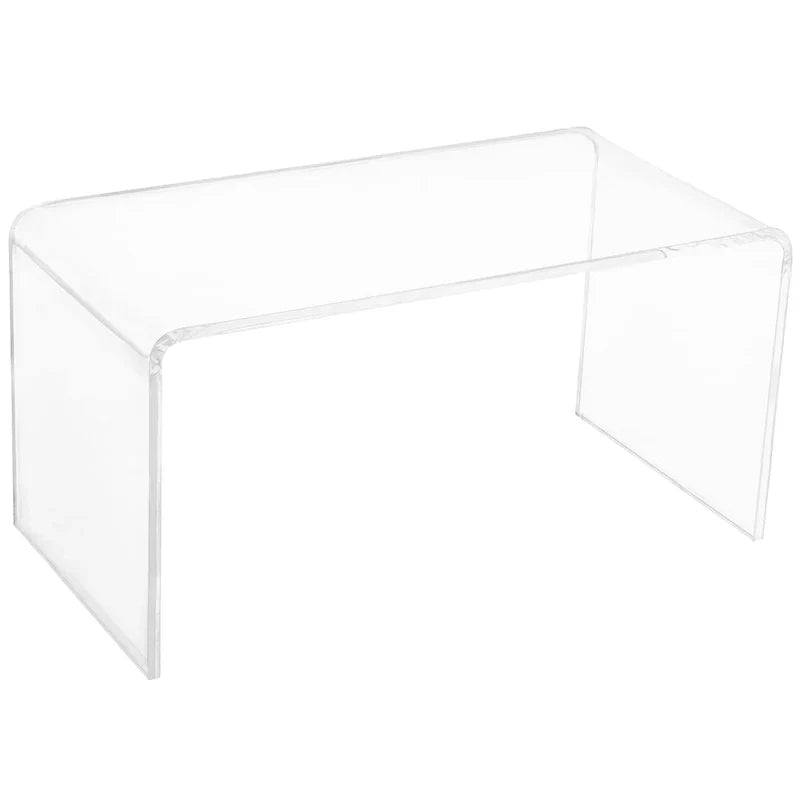 HomCom 32-Inch Long Clear Acrylic Waterfall Coffee Table - 20mm Thick Rectangle Design