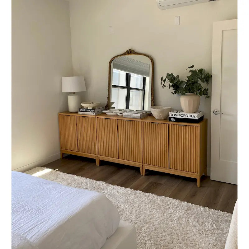 Jasper Contemporary Sideboard - Kitchen Storage Cabinet with Elegant Fluted Doors