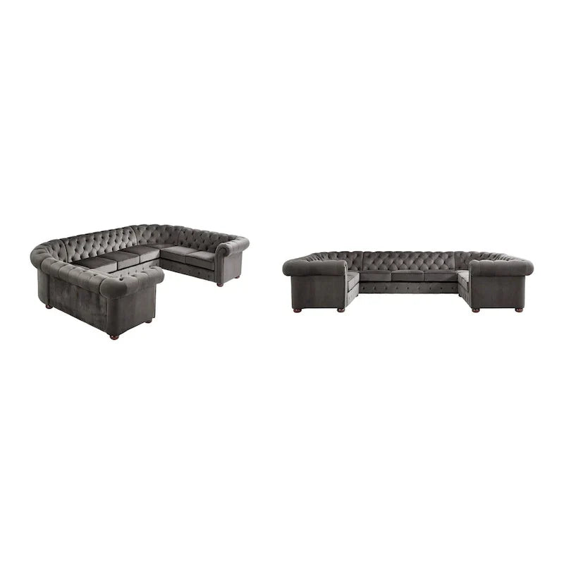Gdansk 9-Person U-Shaped Chesterfield Sectional Sofa