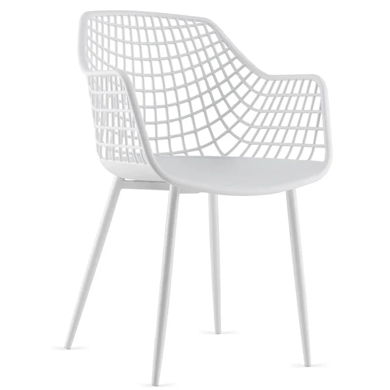 Set of 4 Modern Plastic Shell Dining Chairs with Metal Legs by Costway