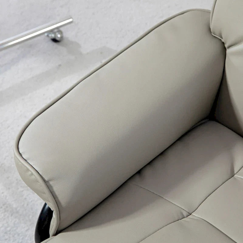 HOMCOM Faux Leather Swivel Recliner Chair with Ottoman and High Back Support
