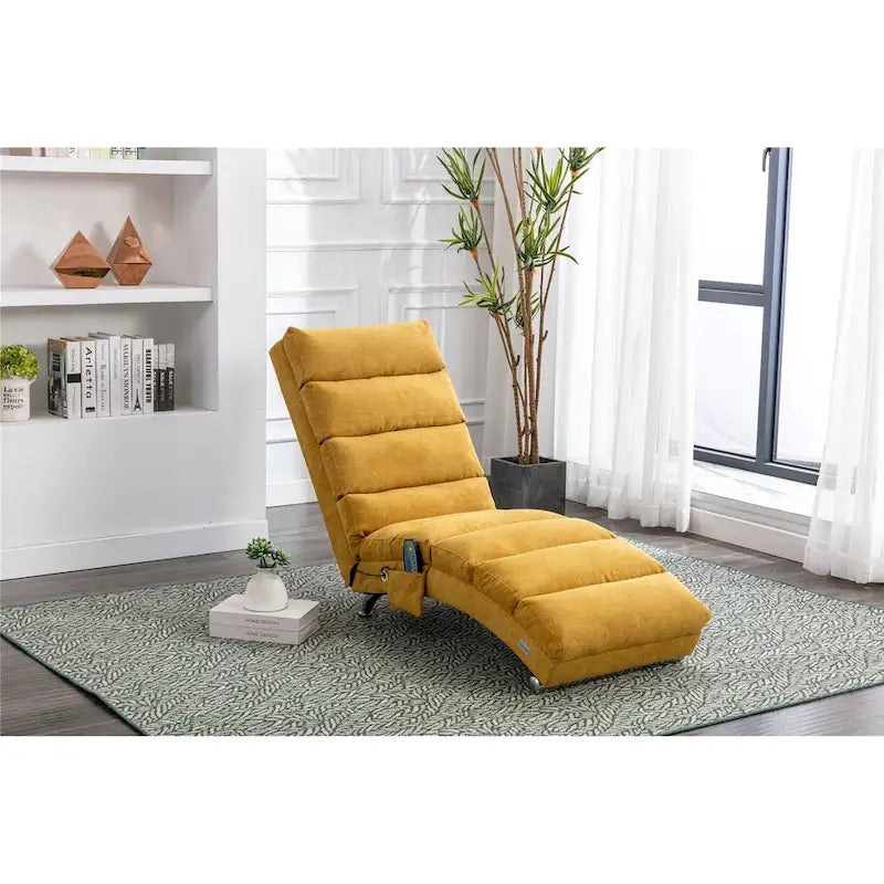 Linen Indoor Chaise Lounge Chair - Dimensions: 58.27" x 21.65" x 34.25"