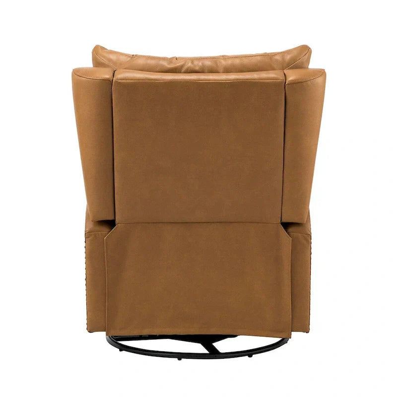 Jordano Mid-Century Leather Recliner with Metal Base by HULALA HOME