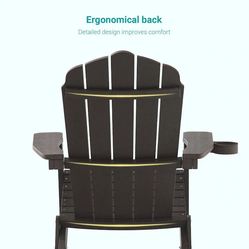 Bonosuki Set of 2 Folding Adirondack Chair Patio Fire Pit Chair