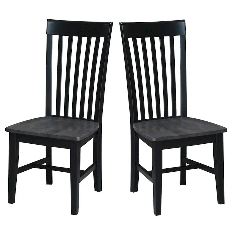 Set of 2 Cosmo Tall Mission Chairs in Solid Wood by International Concepts