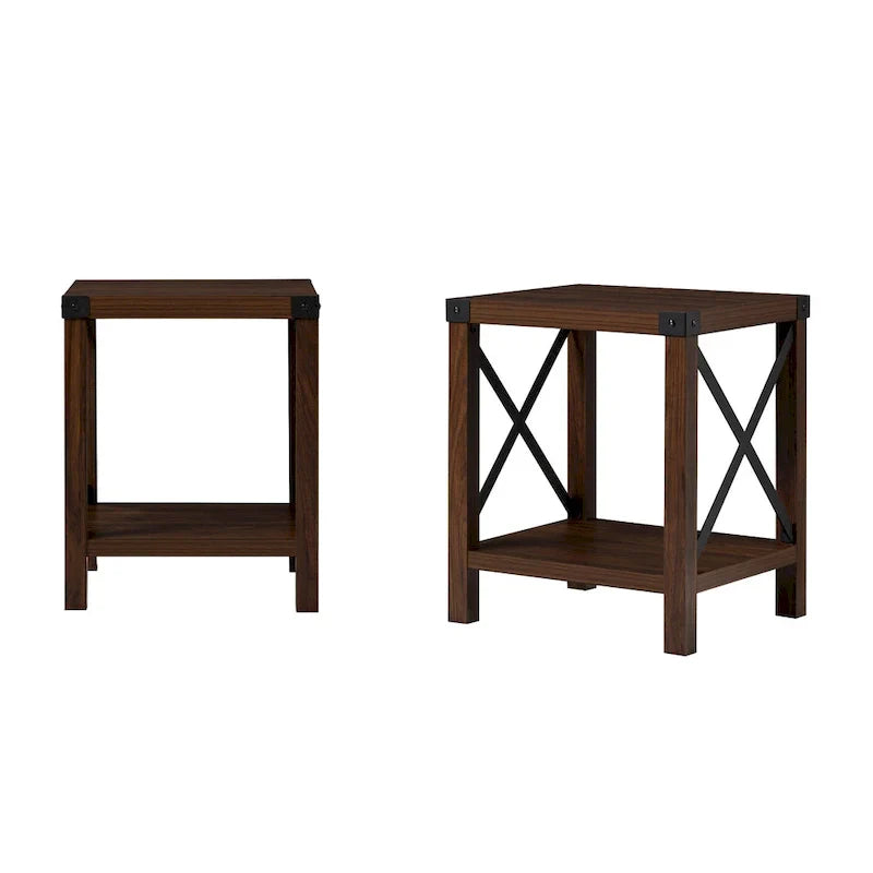 Set of 2 Middlebrook Kujawa 18-Inch X-Side Accent Tables