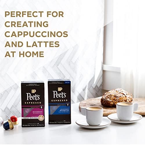 2025 Peet’s Coffee  Dark Roast Espresso Pods  Nerissimo Intensity 11  100 Count (10 Boxes of 10 Espresso Capsules)