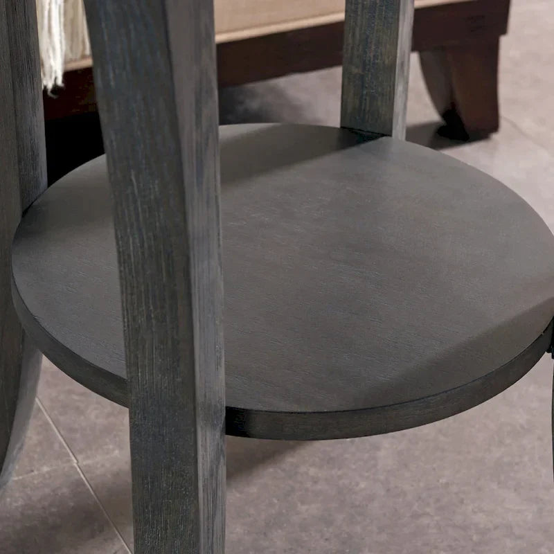 Leick Home Round Side Table Featuring a Convenient Shelf
