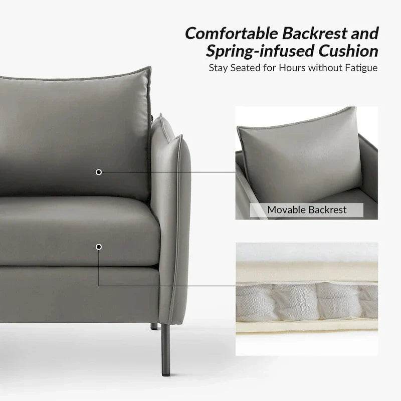 Set of 2 Christopher Modern Armchairs with Anti-Scratch Fabric and Black Metal Legs by HULALA HOME