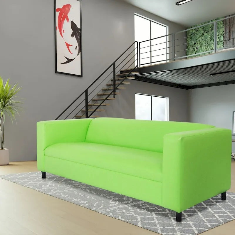 Mid-Century Modern 3-Seater Sofa by Coast to Coast Sofas - Upholstered Faux Leather with Solid Wood Frame
