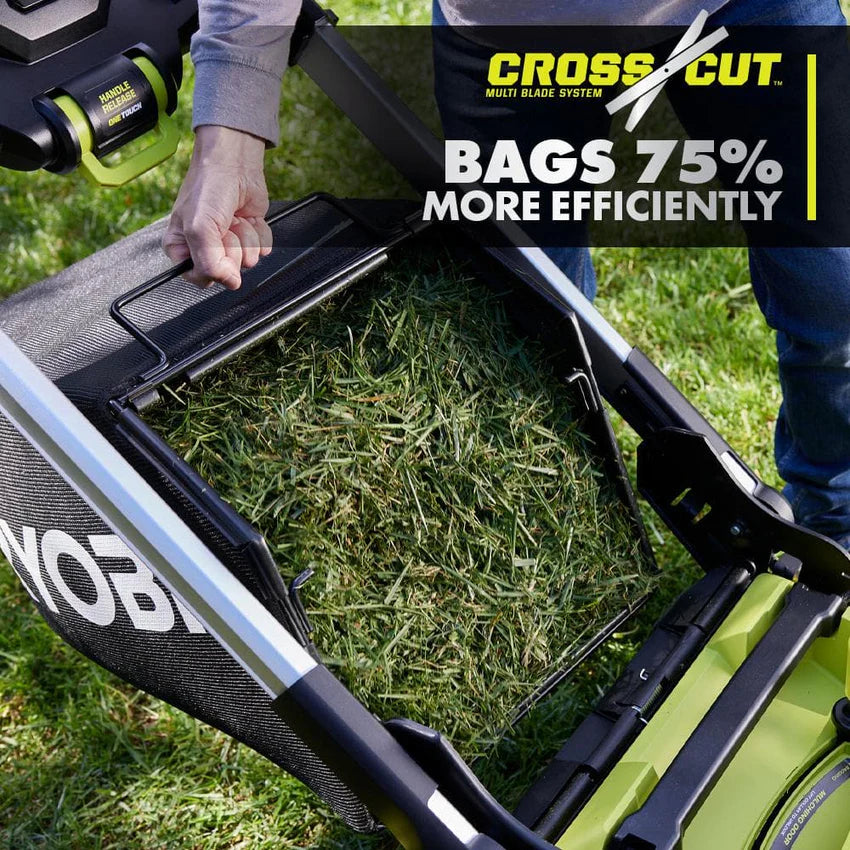 Ryobi 40V HP Brushless 21-in Self-Propelled AWD Lawn Mower – Whisper Series – Includes (2) 6.0Ah Batteries and Charger