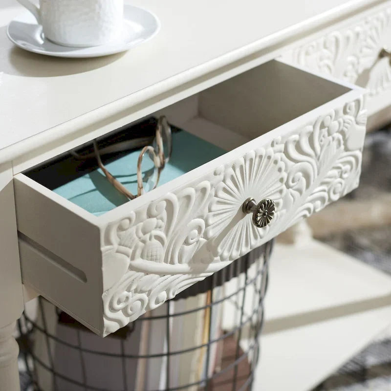 SAFAVIEH Leonia Console Table with 2 Drawers - Dimensions: 35.5" W x 13" L x 29.5" H