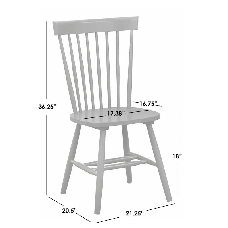 Set of 2 Venice Solid Wood Spindle Dining Chairs by Simple Living
