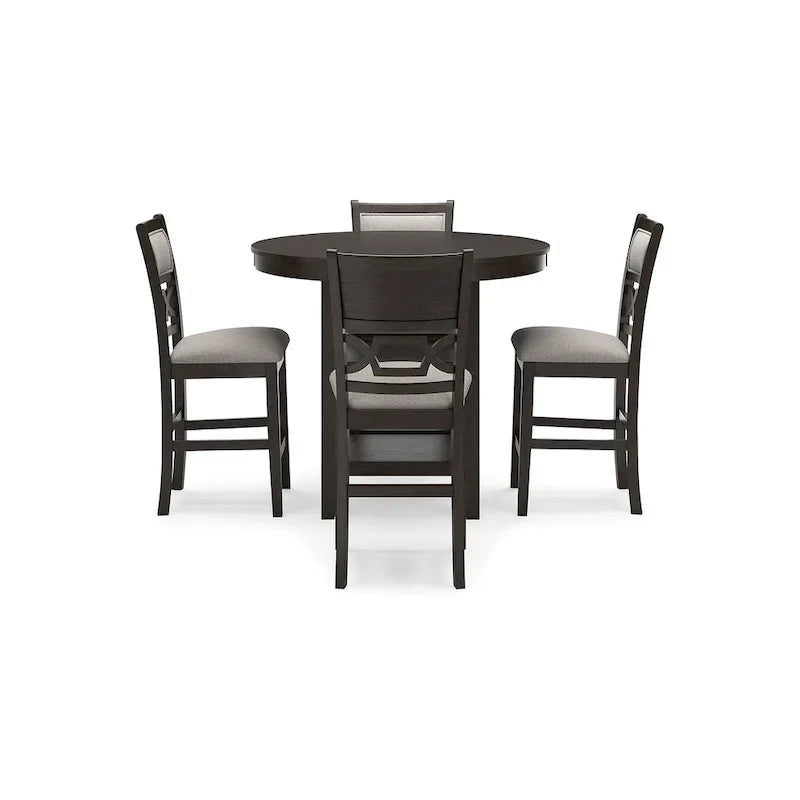 Signature Design by Ashley Langwest Counter Height Dining Table with 4 Barstools - Complete Set of 5
