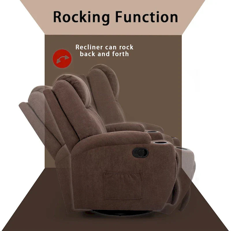 Homall Swivel Fabric Massage Recliner Chair for Living Room
