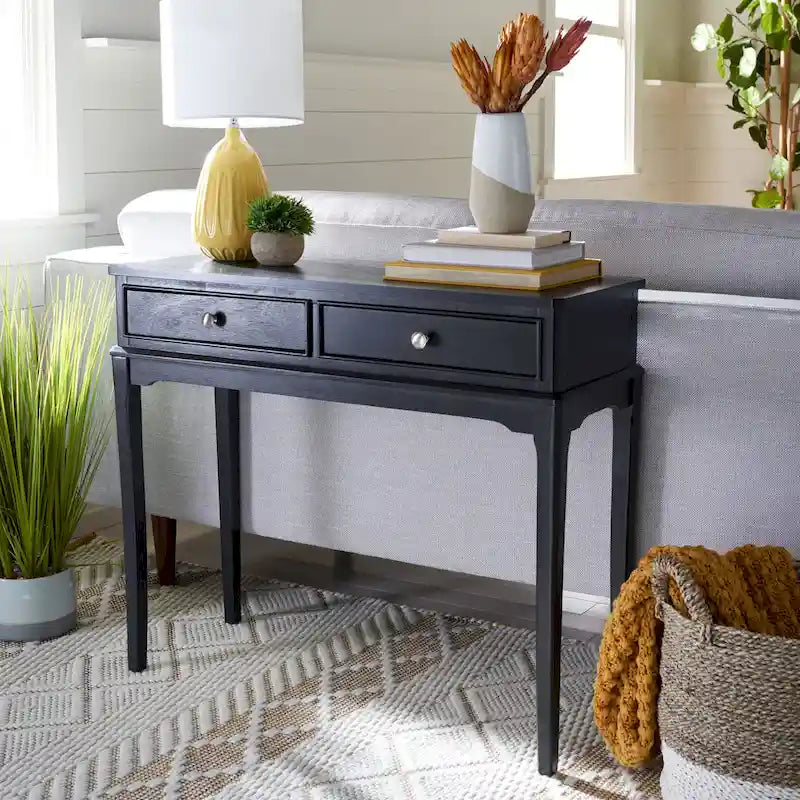 SAFAVIEH Affie 2-Drawer Console Table - Dimensions: 35.5" W x 13" D x 29.5" H
