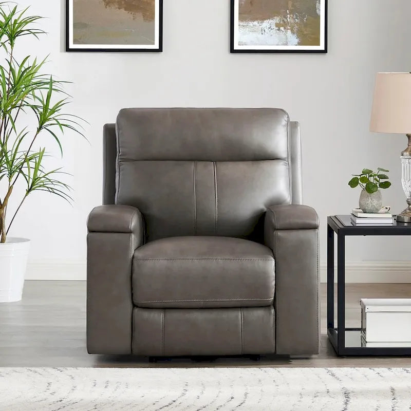 Hydeline Venice Zero Gravity Power Recliner with Adjustable Headrest and Cup Holder in Top Grain Leather