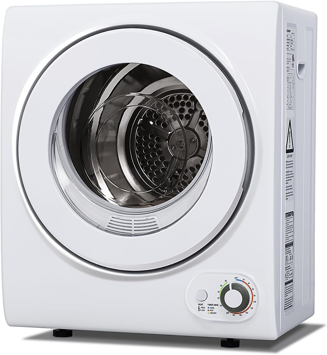 Euhomy Compact 850W Portable Clothes Dryer, 1.5 cu.ft, Quiet, Multi-Setting, Wall-Mountable, Ideal for Small Spaces