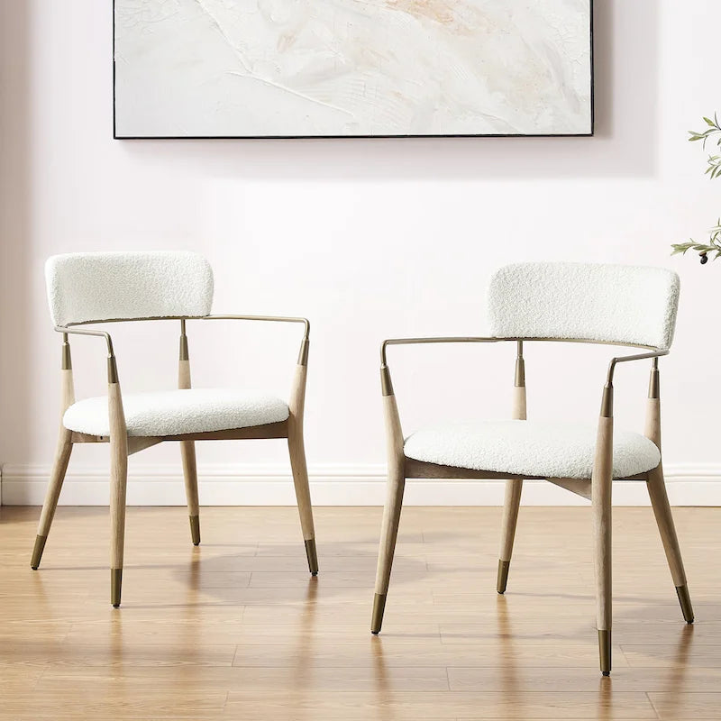 Set of 2 Mid-Century Solid Wood Accent Dining Chairs by Art Leon