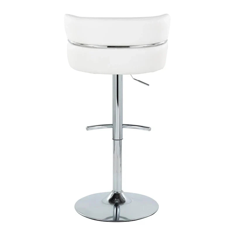 Set of 2 Silver Orchid Lena Adjustable Bar Stools with Rounded T Footrest