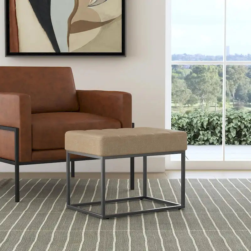 HomePop Theodore Upholstered Ottoman