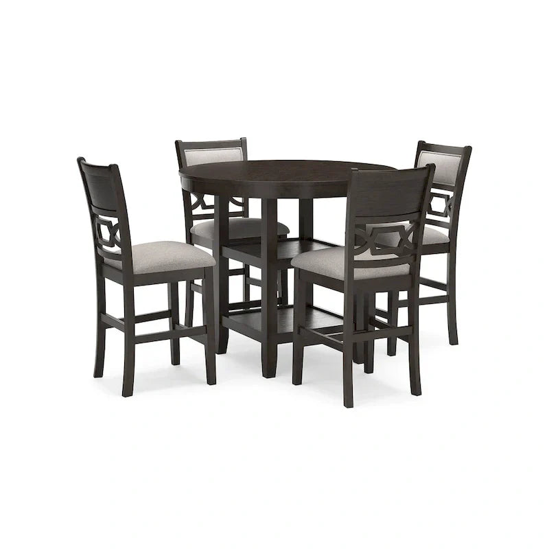 Signature Design by Ashley Langwest Counter Height Dining Table with 4 Barstools - Complete Set of 5