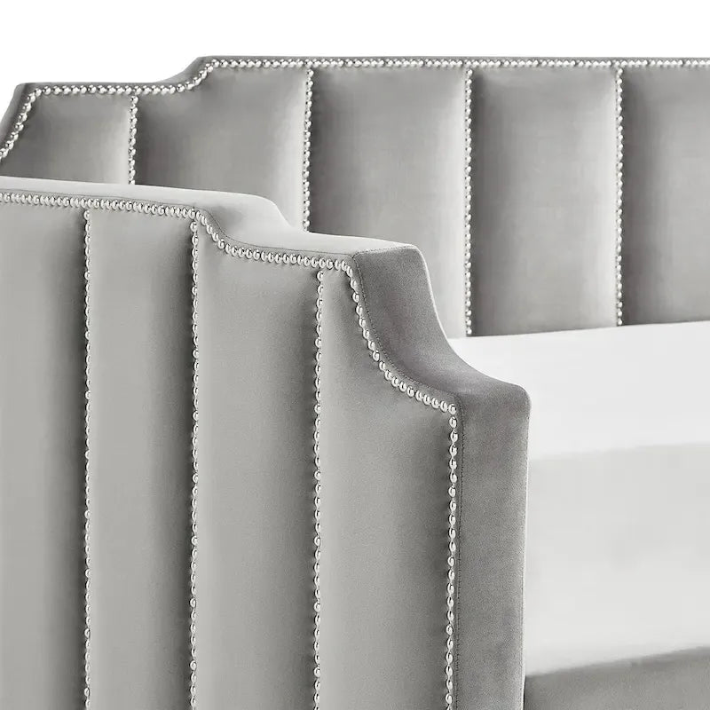 iNSPIRE Q Modern Chareau Glam Grey Velvet Daybed
