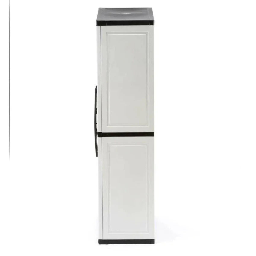 2025 Gray Plastic Freestanding Garage Cabinet, 35′′W x 71′′H x 18′′D, with Adjustable Shelves and Lockable Doors